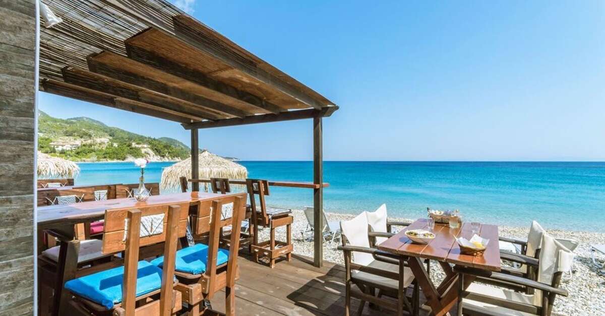 Een foto van de faciliteiten bij Kokkari Beach