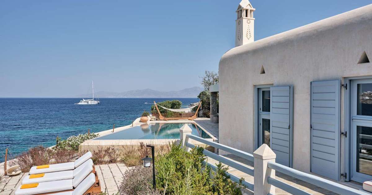 Een foto van de buitenkant van Belvedere Hotel Mykonos