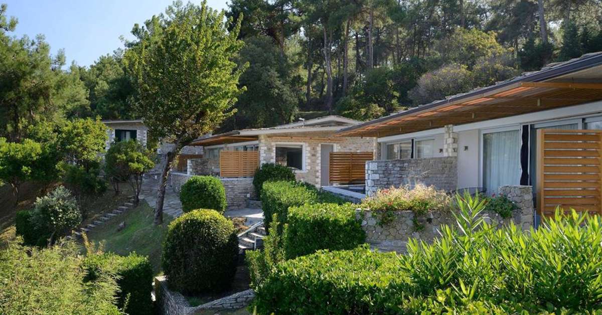 Een foto van de buitenkant van Makryammos Bungalows