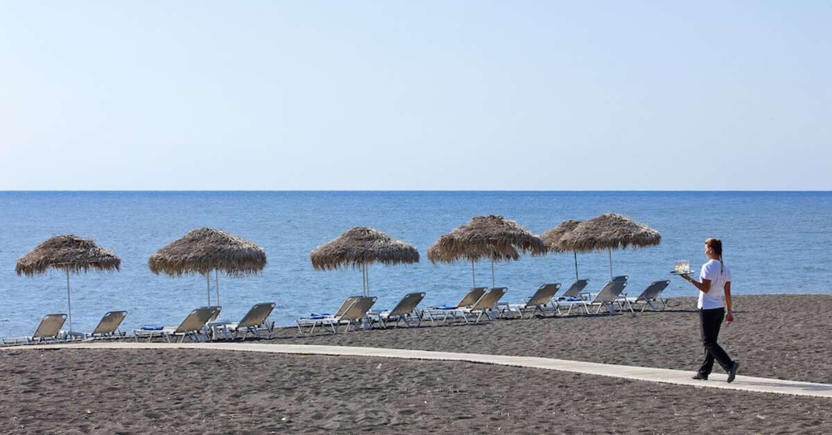 Ein Foto vom Strand beim Santo Miramare Resort