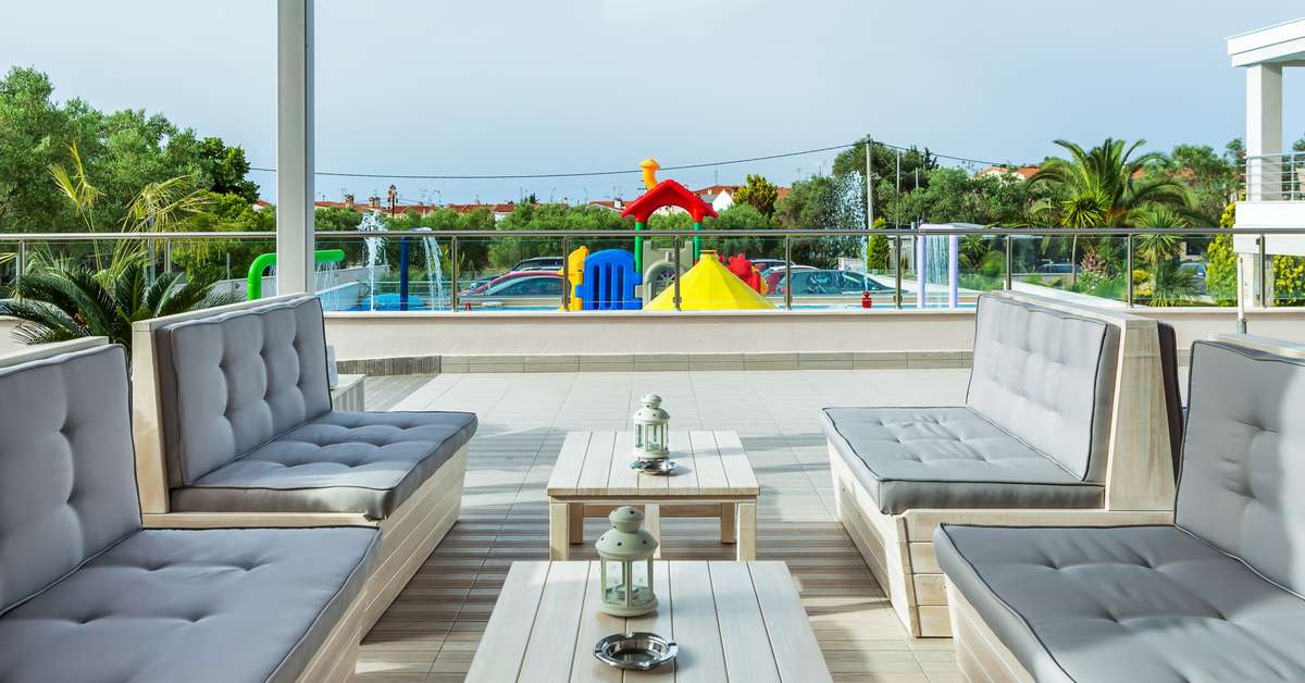 Ein Foto von der Terrasse im Anna Hotel