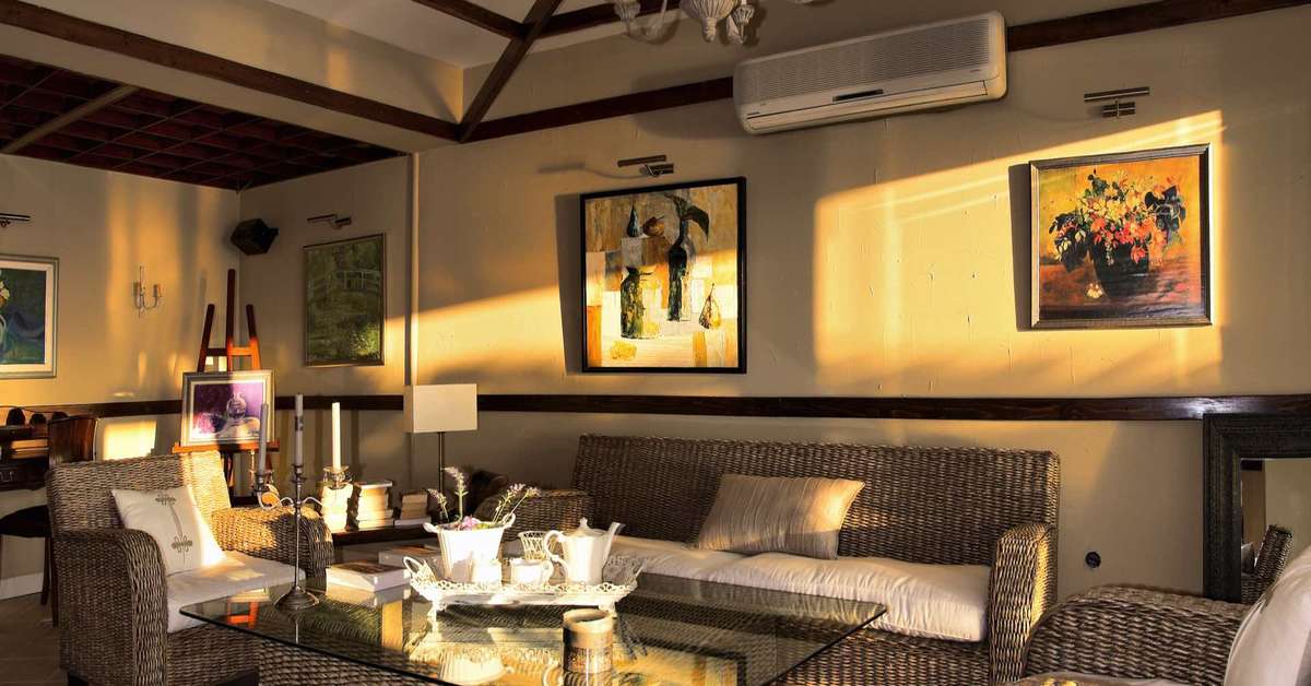 Een foto van het interieur van Hotel Carina