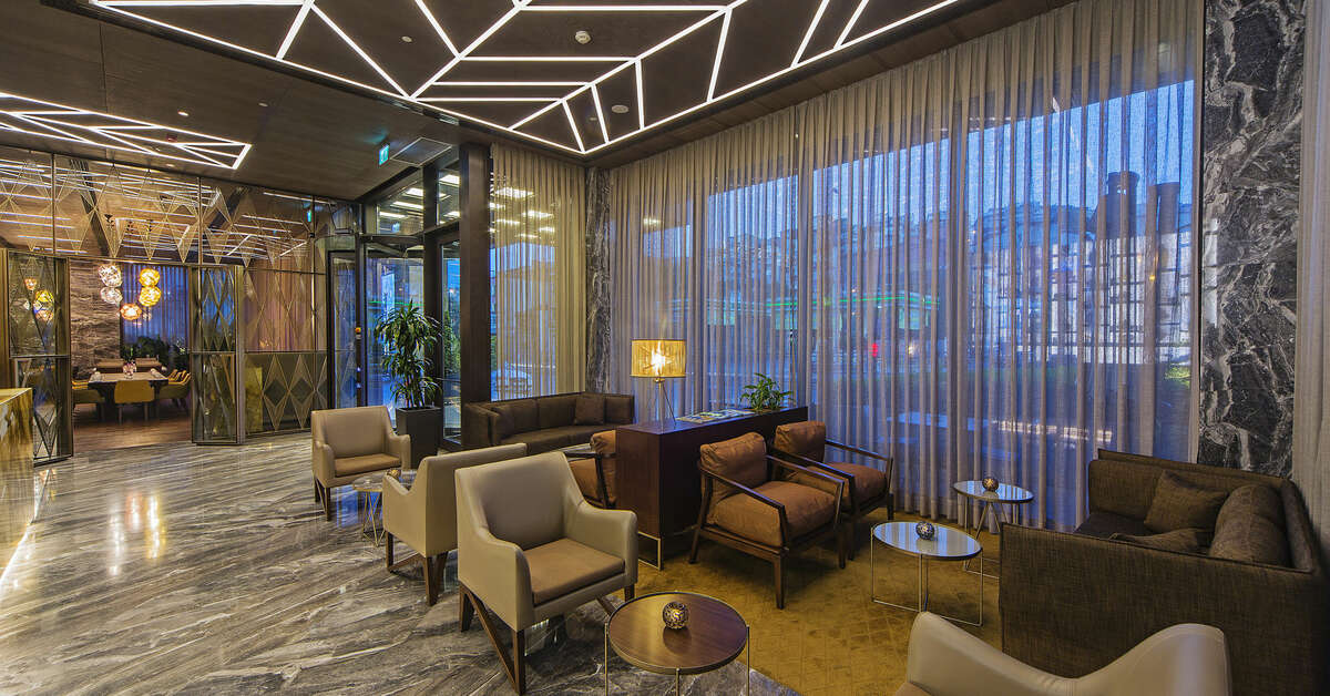 Een foto van het interieur van Naz City Hotel Taksim