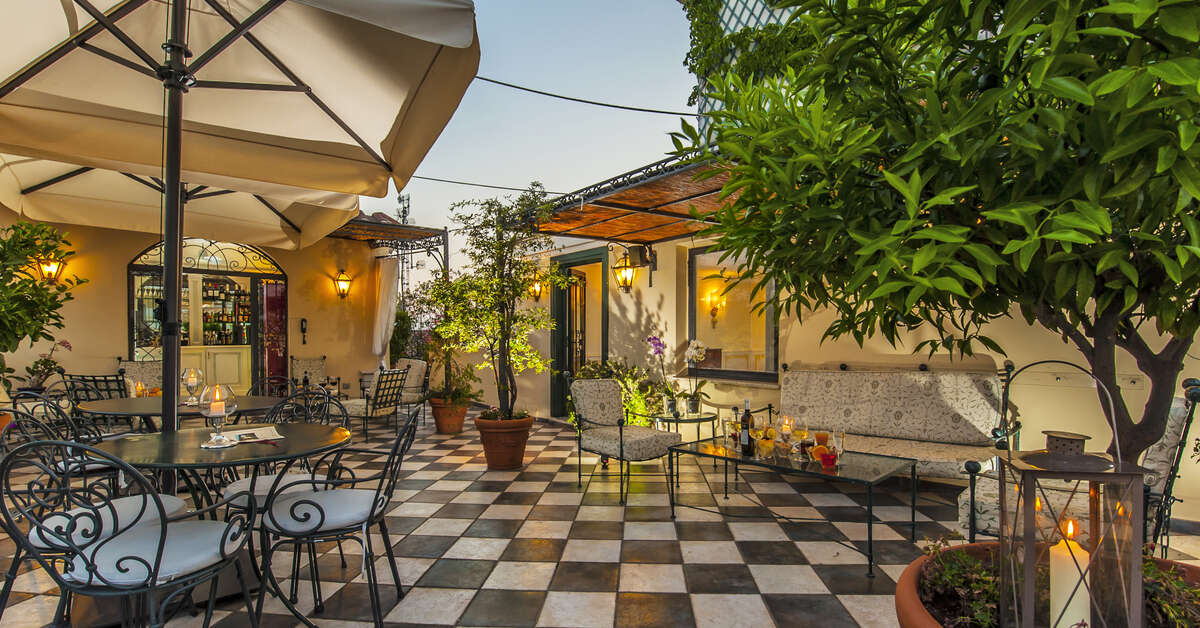 Een foto van het terras bij Albergo Nord Nuova
