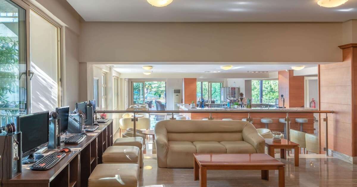 Een foto van het interieur van Hotel Marilena