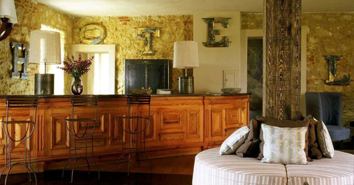 Een foto van het interieur van Albergo L'Ostelliere