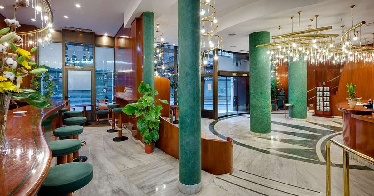 Een foto van het interieur van Hotel Gotico