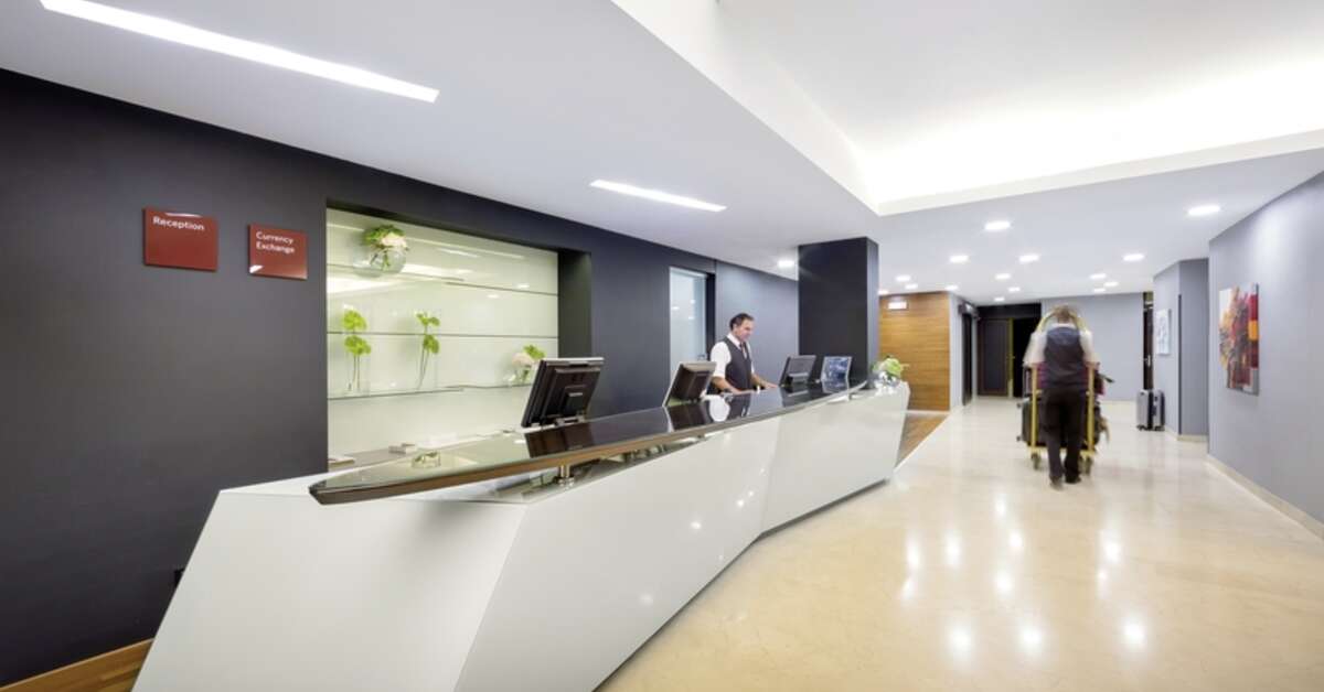 Een foto van het interieur van Hotel Admiral