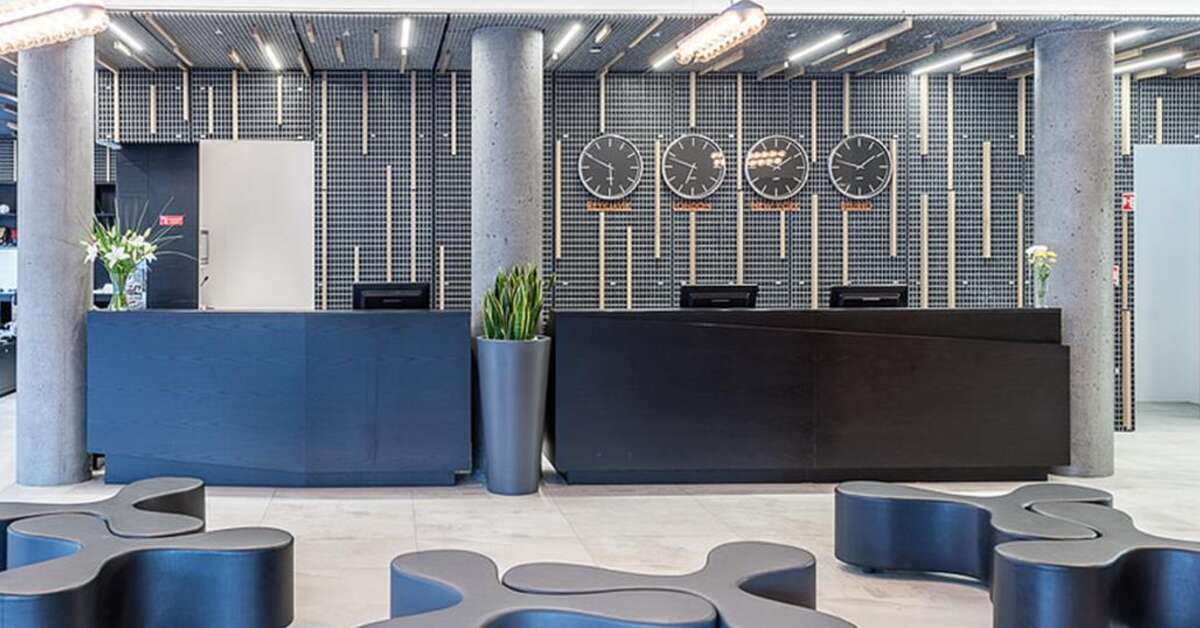 Een foto van het interieur van Fosshotel Reykjavik