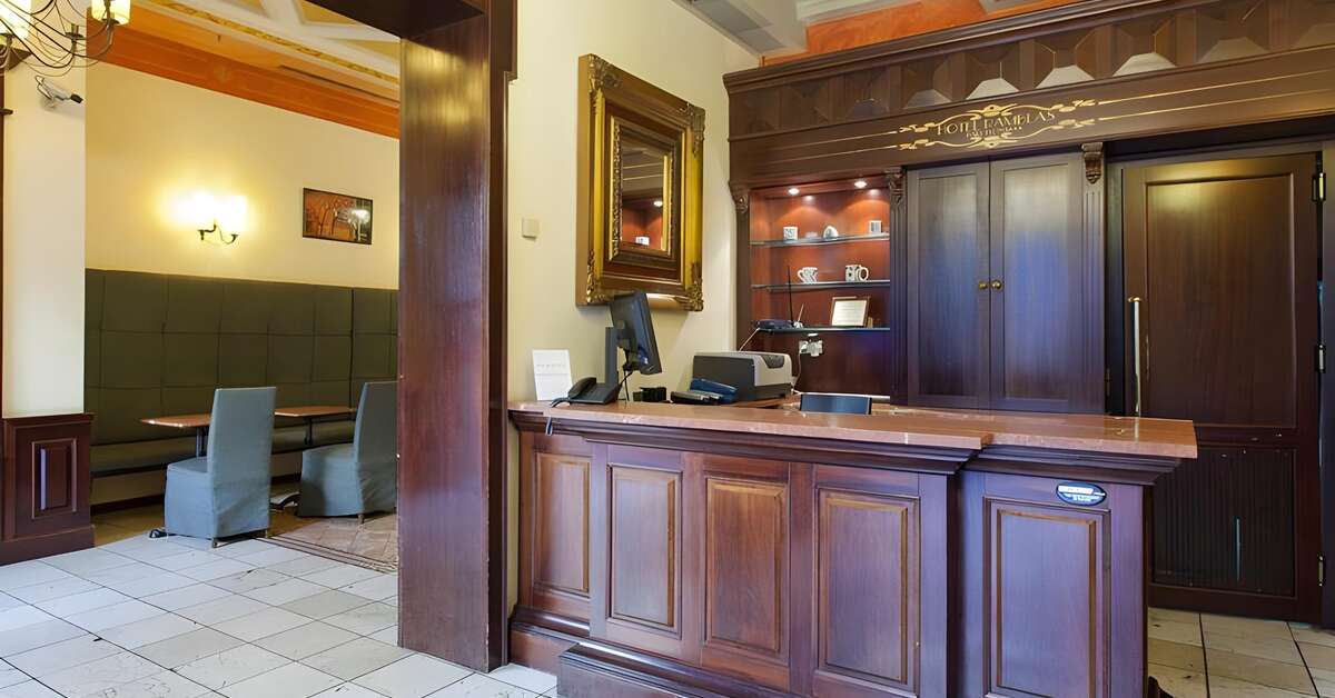 Een foto van het interieur van Ramblas Hotel Barcelona