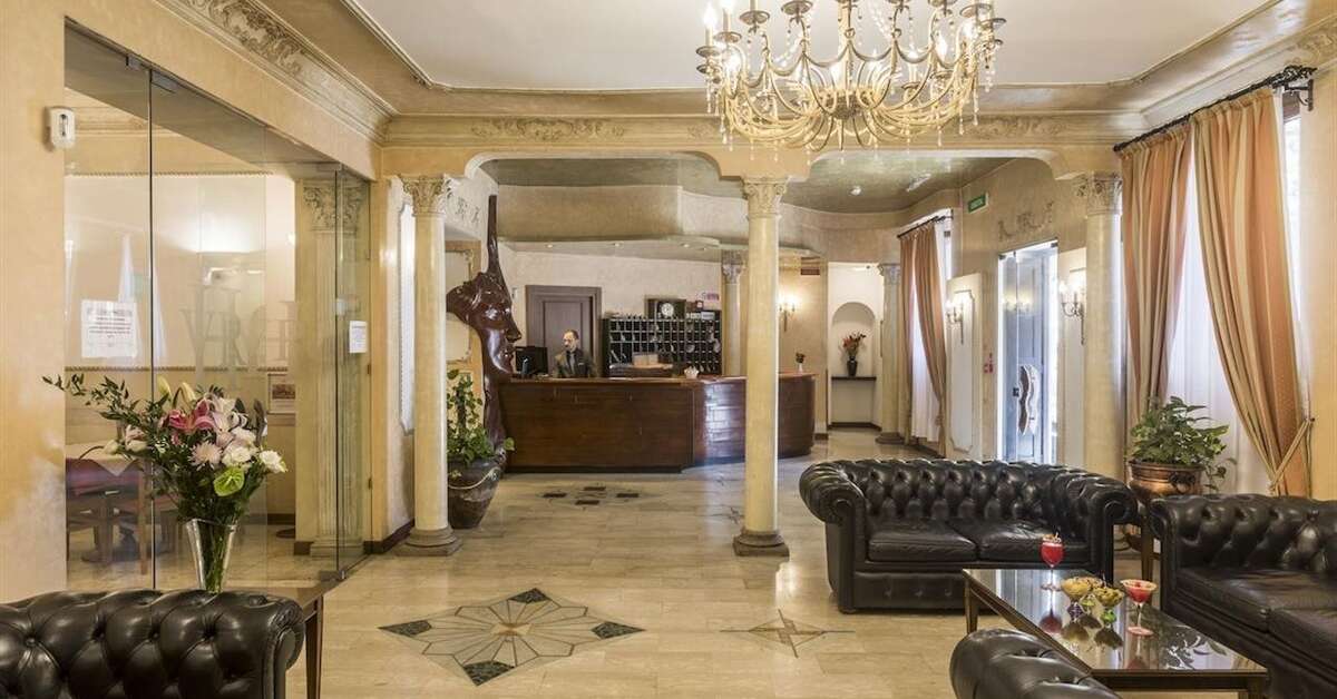 Een foto van het interieur van Hotel Villa Rosa