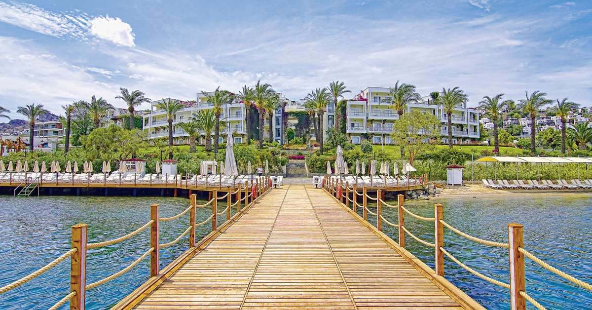 Een foto van het terras bij Hotel Baia Bodrum