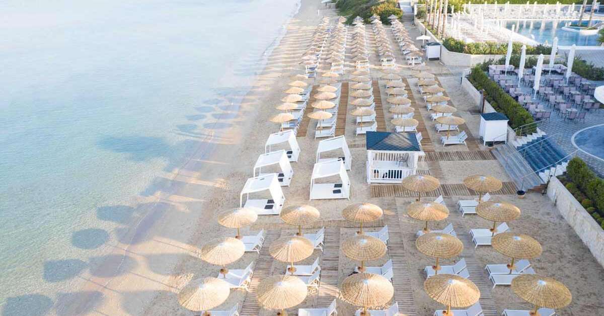 Een foto van het strand bij Hotel Potidea Palace