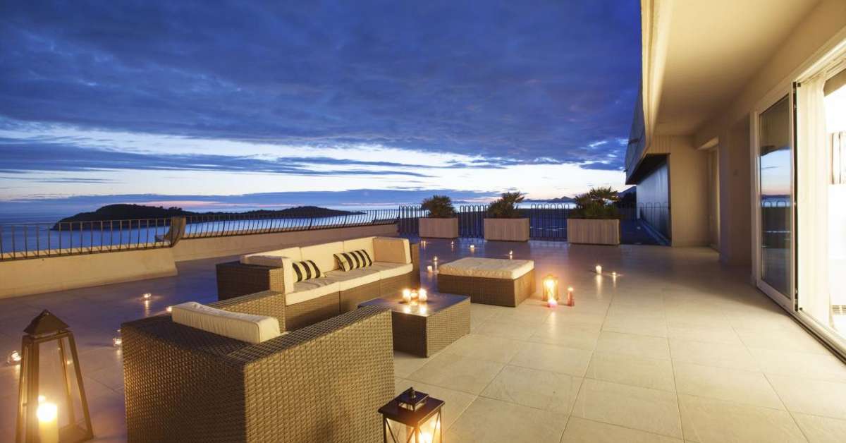 Ein Foto von der Terrasse im Hotel Croatia Cavtat