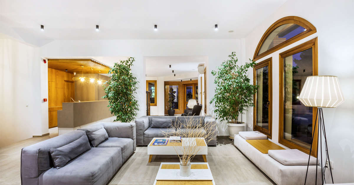 Een foto van het interieur van Palladium Hotel