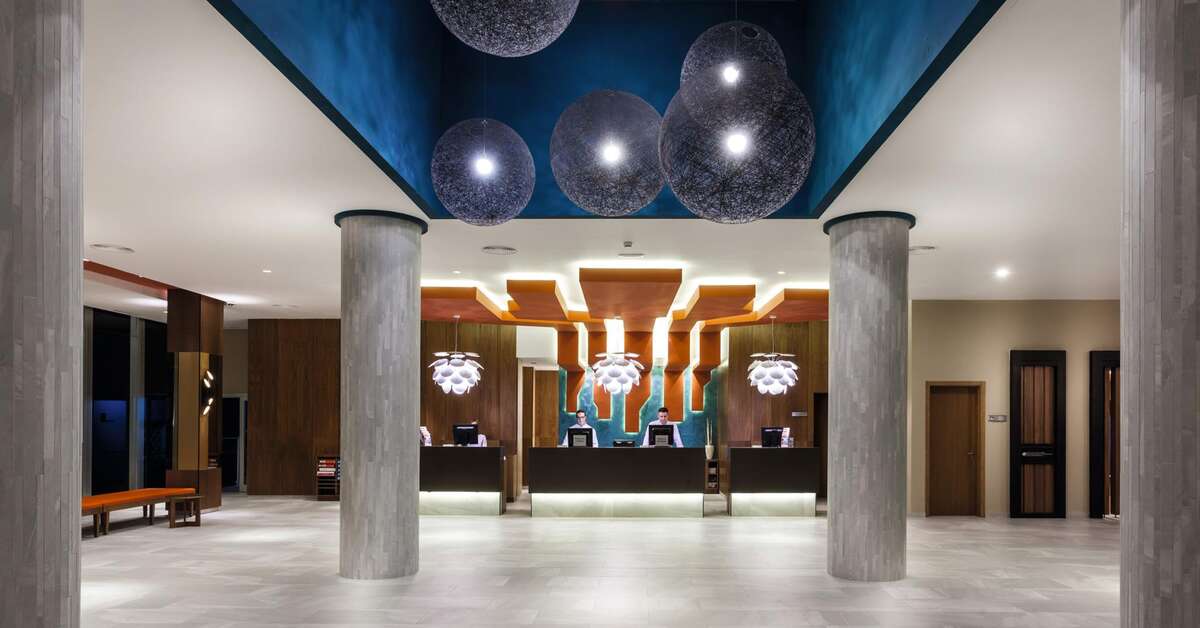 Een foto van het interieur van Riu VistaMar