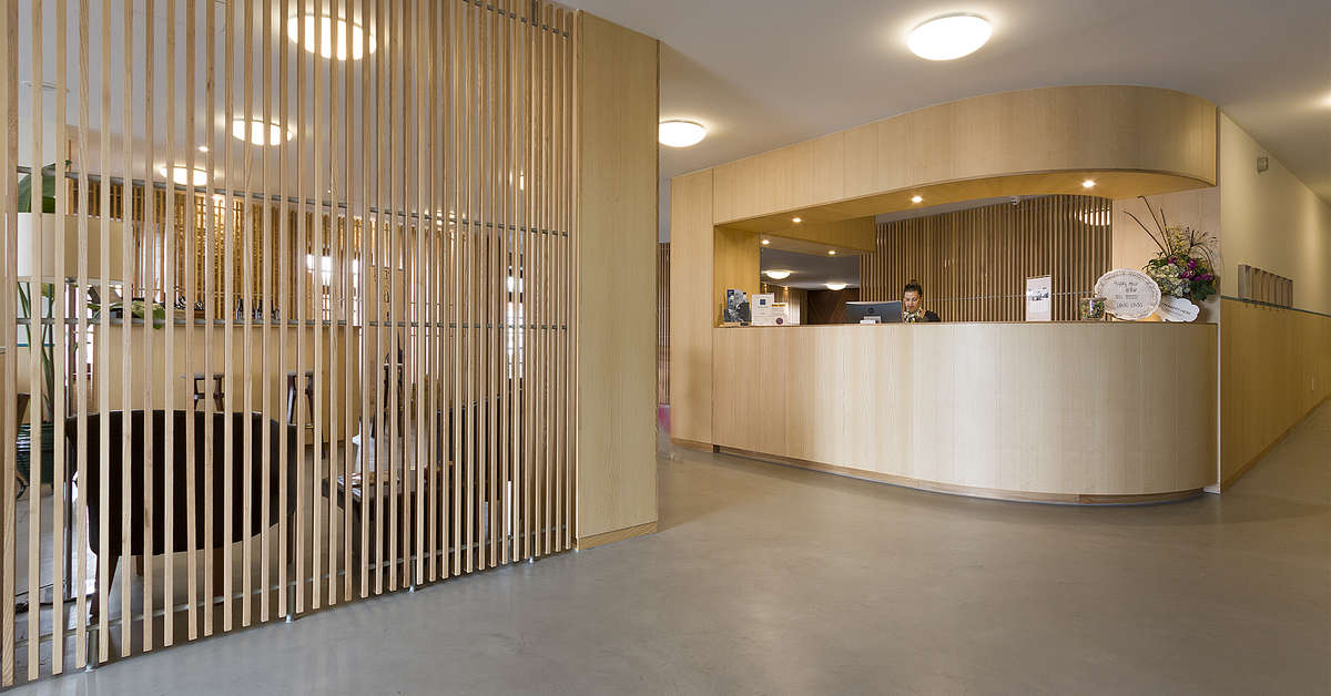 Een foto van het interieur van Hotel Meira