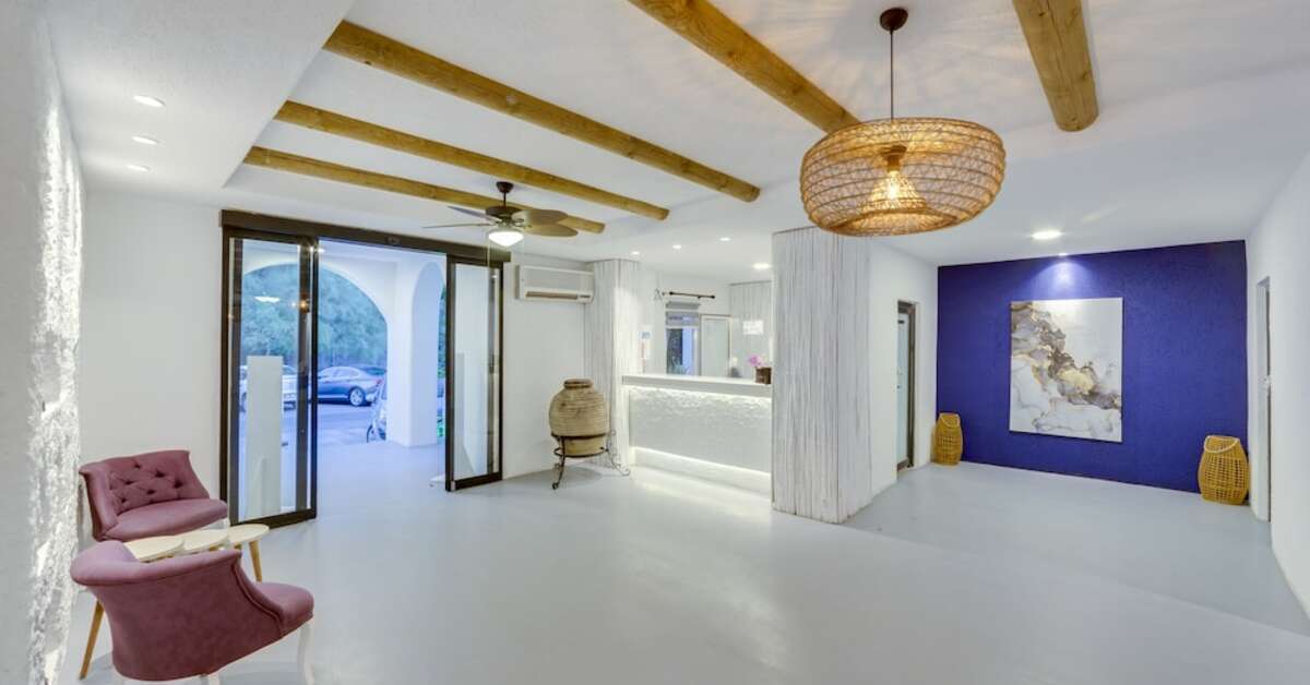 Een foto van het interieur van The Hello Hotel