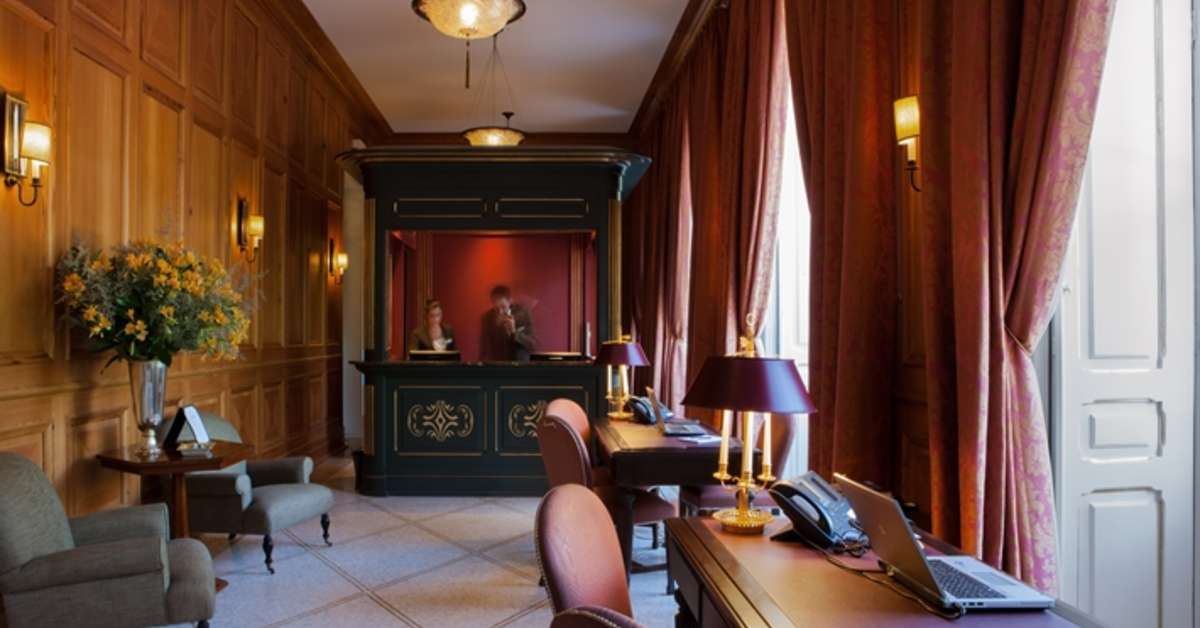 Een foto van het interieur van Vidago Palace