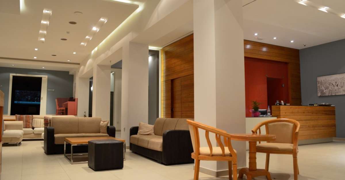 Een foto van het interieur van Matala Bay Hotel