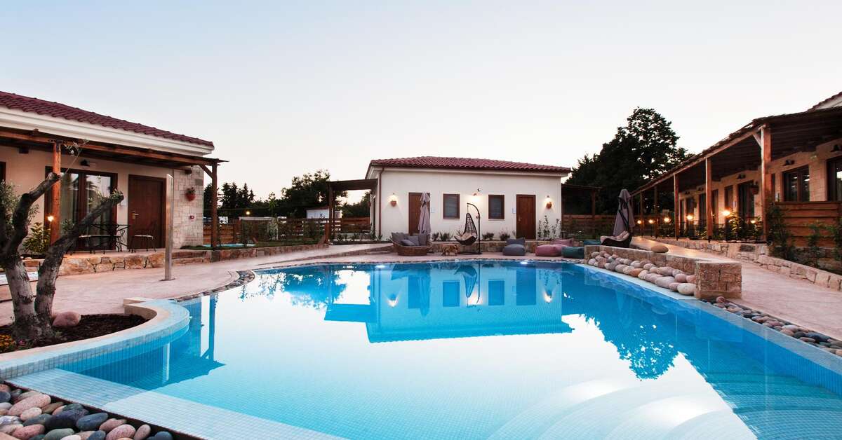 Ein Foto vom Pool im Casa Afytos