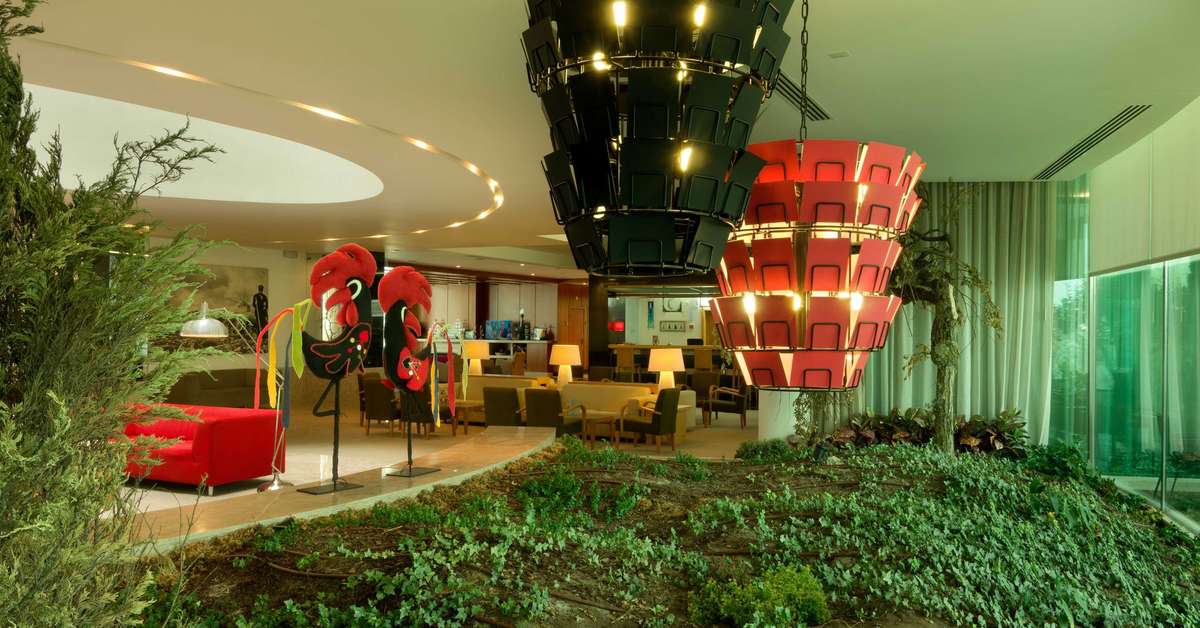 Een foto van het interieur van Hotel Santa Maria