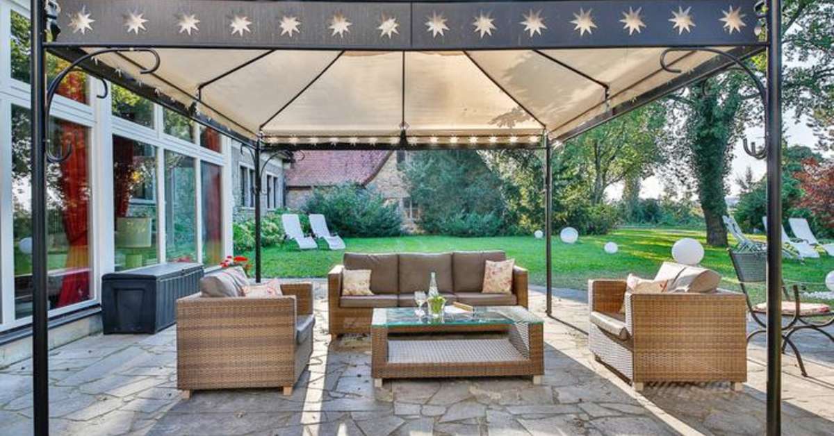 Ein Foto von der Terrasse im Polisina Wald- & Sporthotel