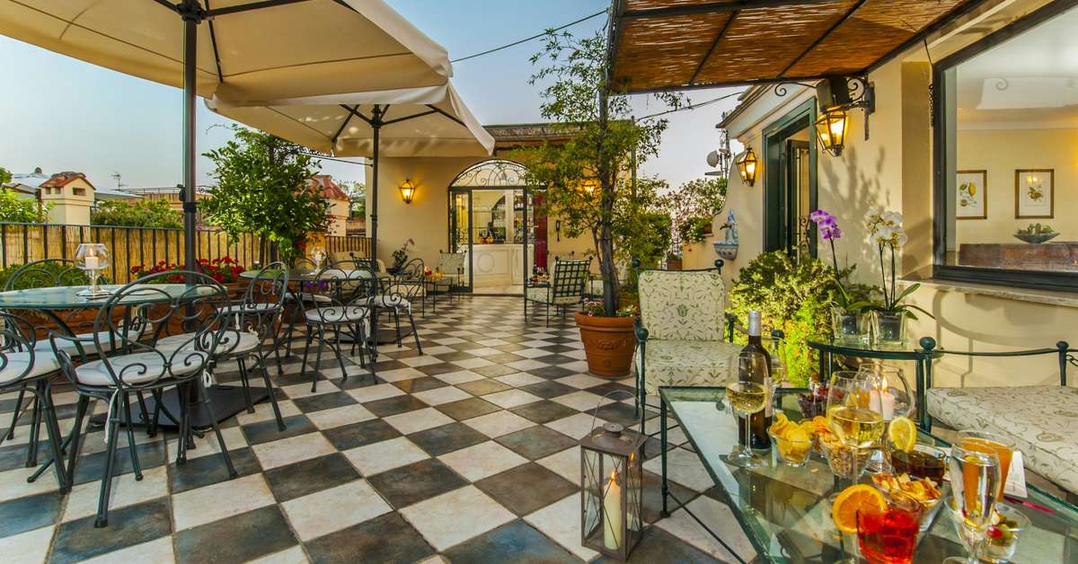 Een foto van het terras bij Albergo Nord Nuova
