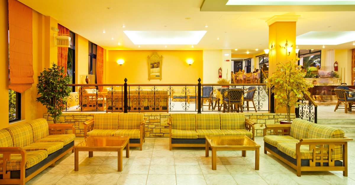 Een foto van het interieur van Hotel Esperia