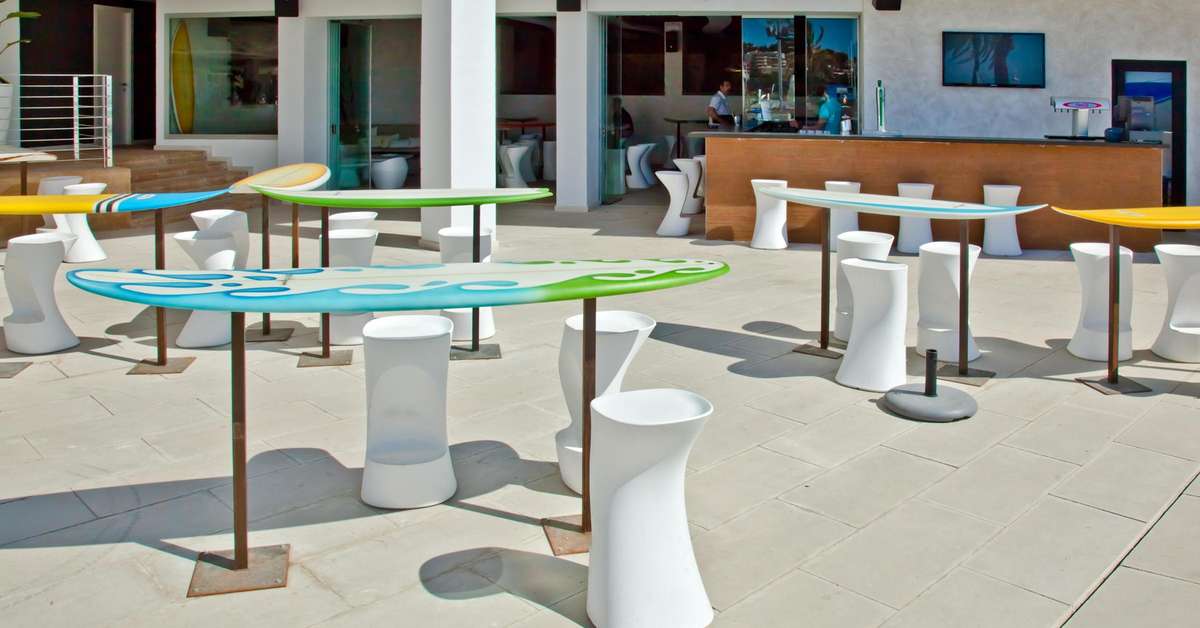 Ein Foto von der Terrasse im Innside by Melia Wave Calvia