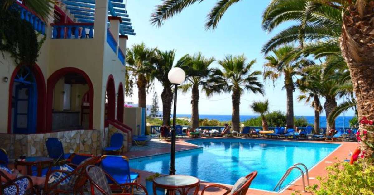 Ein Foto von der Terrasse im Palm Bay Hotel