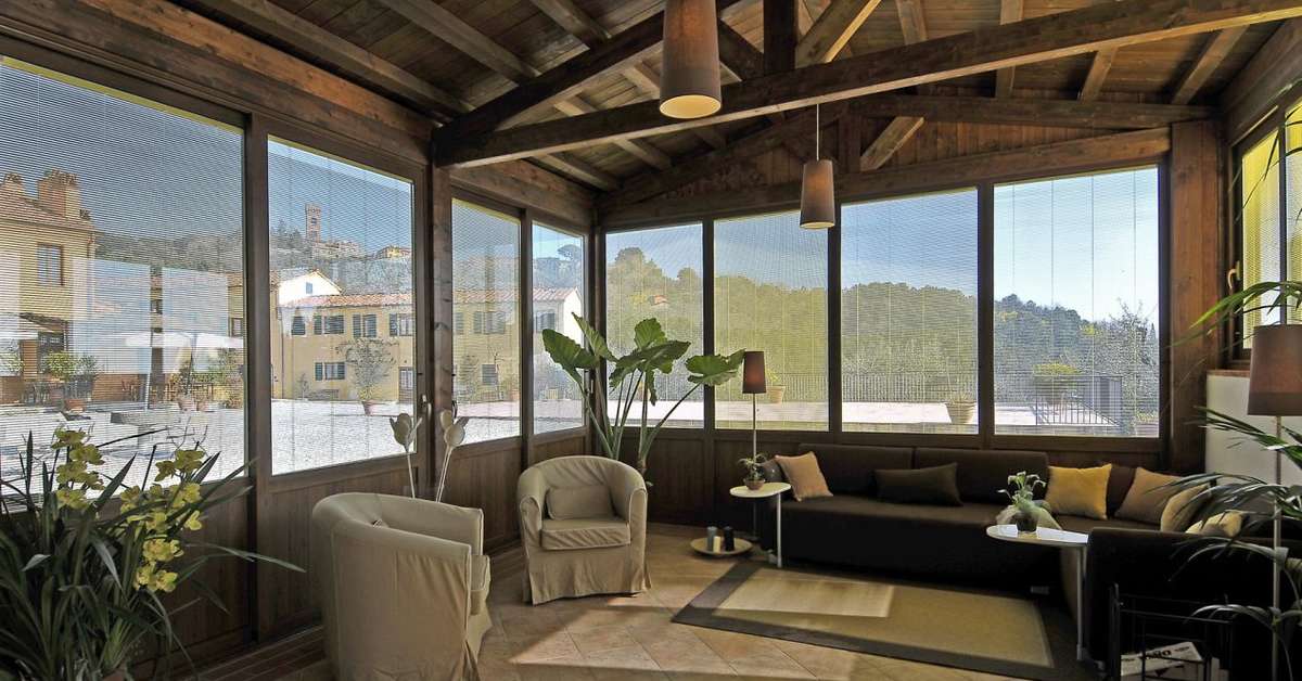 Een foto van het interieur van Borgo La Torre