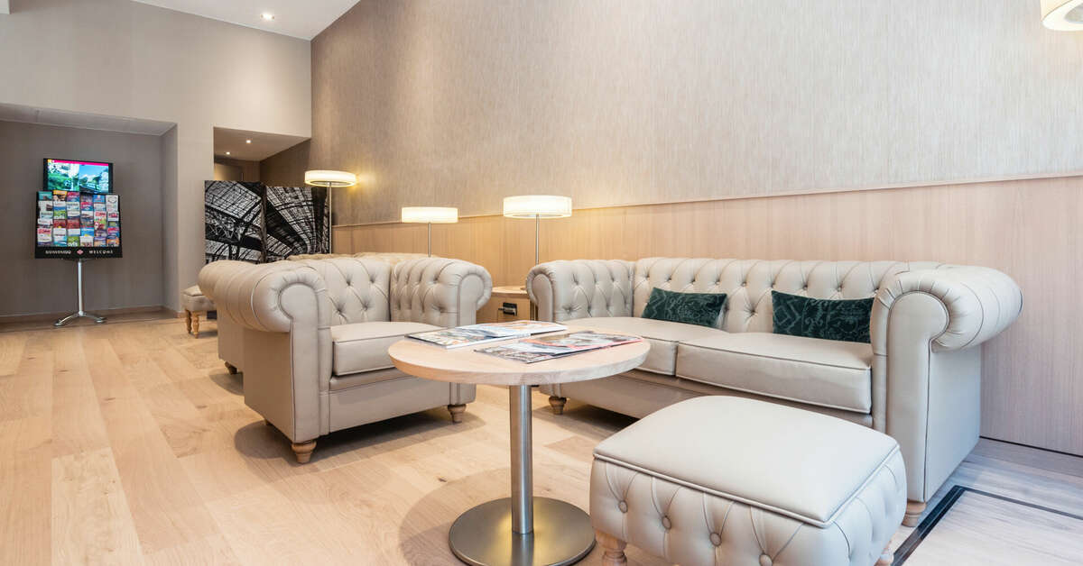 Een foto van het interieur van Hotel Gotico