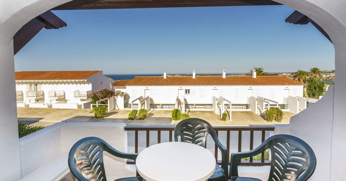 Een foto van het terras bij Appartementen Son Parc
