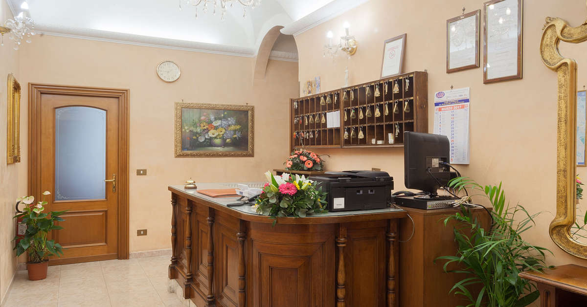 Een foto van het interieur van Hotel Oriente Rome