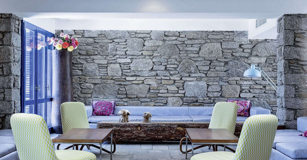 Een foto van het interieur van Mykonos Theoxenia
