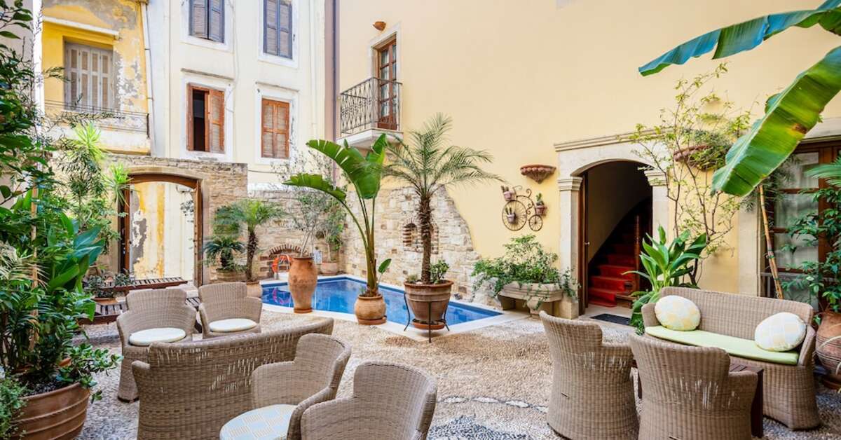 Ein Foto von der Terrasse im Palazzino Di Corina