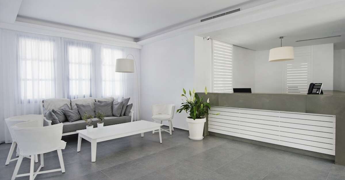 Een foto van het interieur van Acroterra Rosa Luxury Suites & Spa
