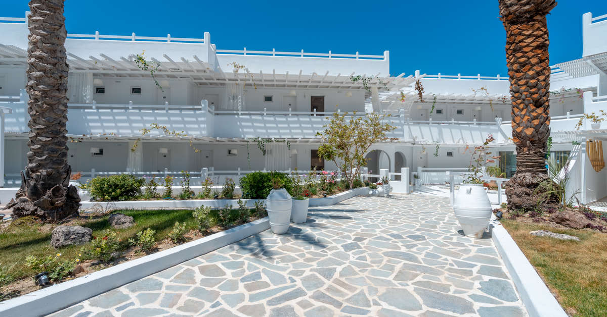 Ein Foto von der Außenansicht des Aloe Hotel