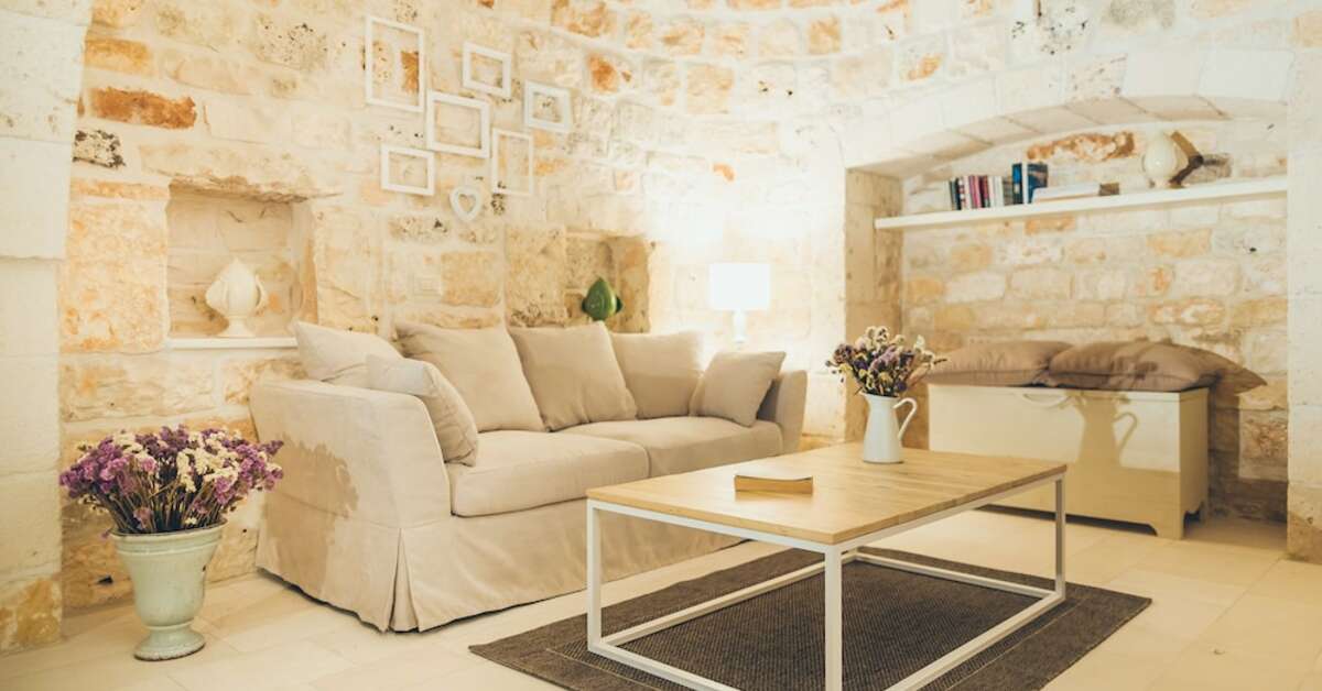 Een foto van het interieur van Masseria Grieco