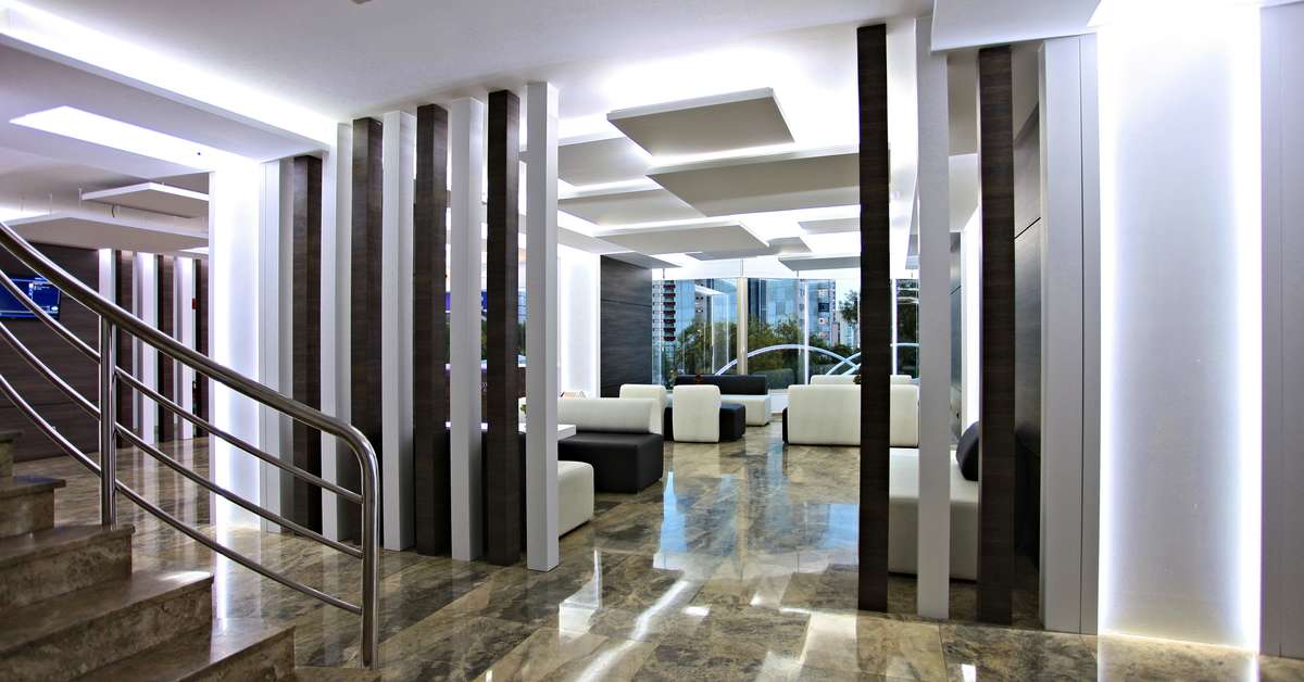 Een foto van het interieur van Flamingo Beach Resort