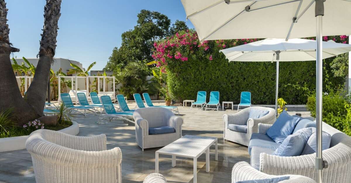 Ein Foto von der Terrasse im Hotel Vibra Marco Polo II