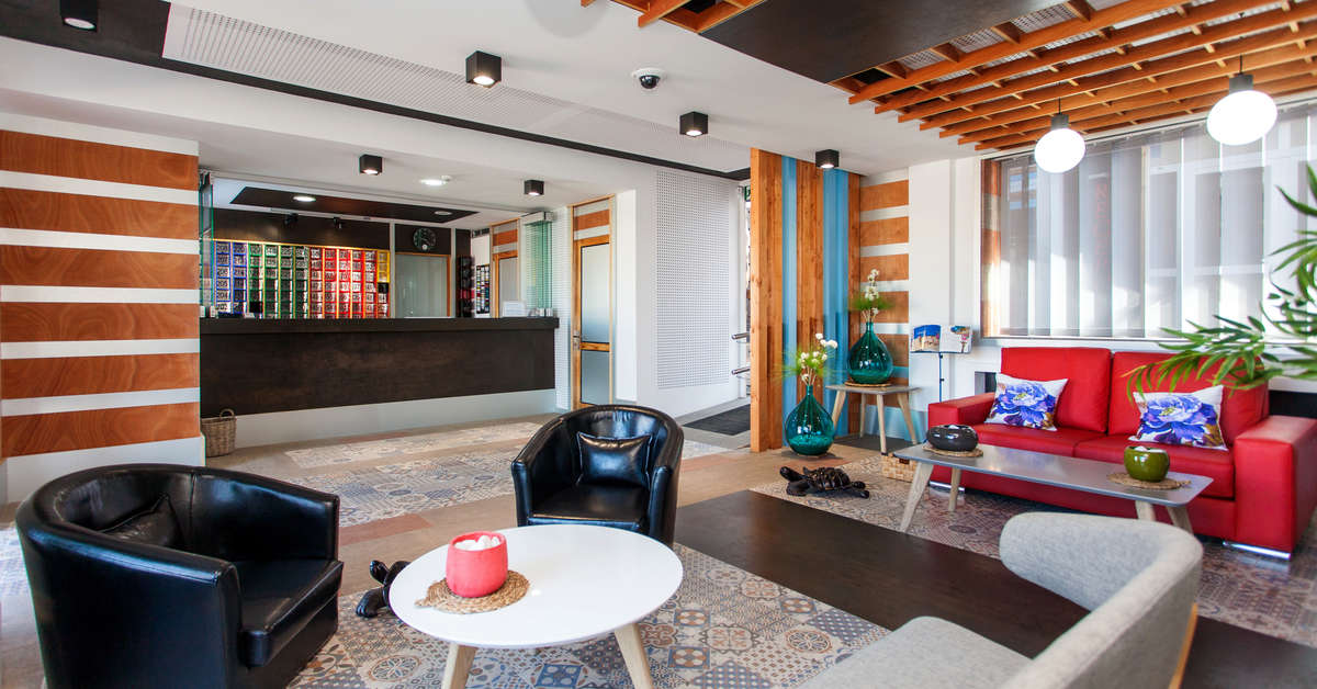 Een foto van het interieur van Appartementen Villa Florida