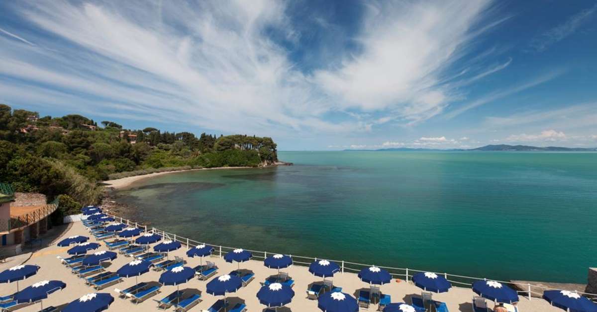 Een foto van het strand bij Villa Domizia