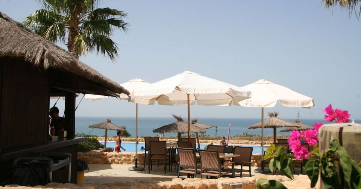Ein Foto von der Terrasse im Hotel Garbi Costa Luz