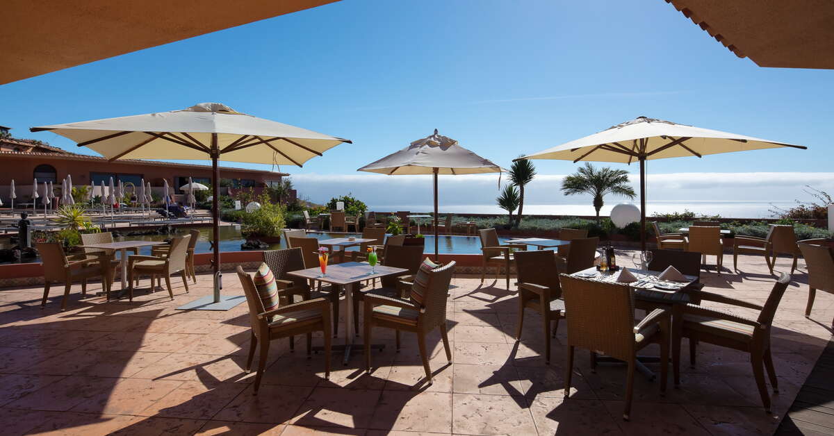 Ein Foto von der Terrasse im Quinta Splendida Wellness & Botanical Garden