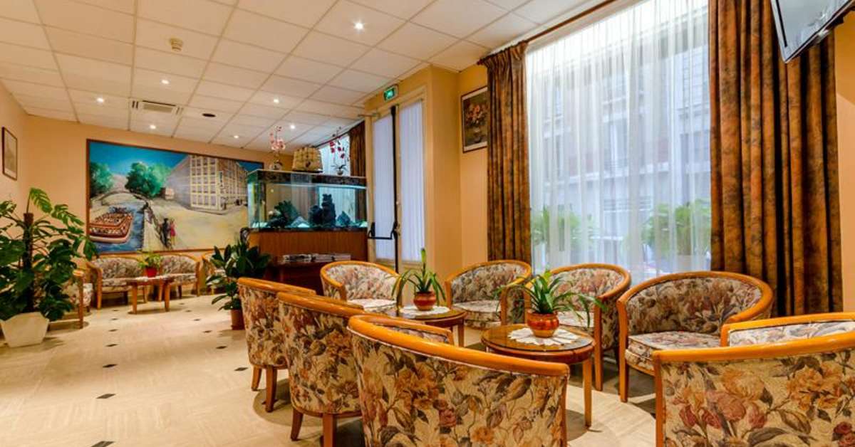Een foto van het interieur van Hotel Belta