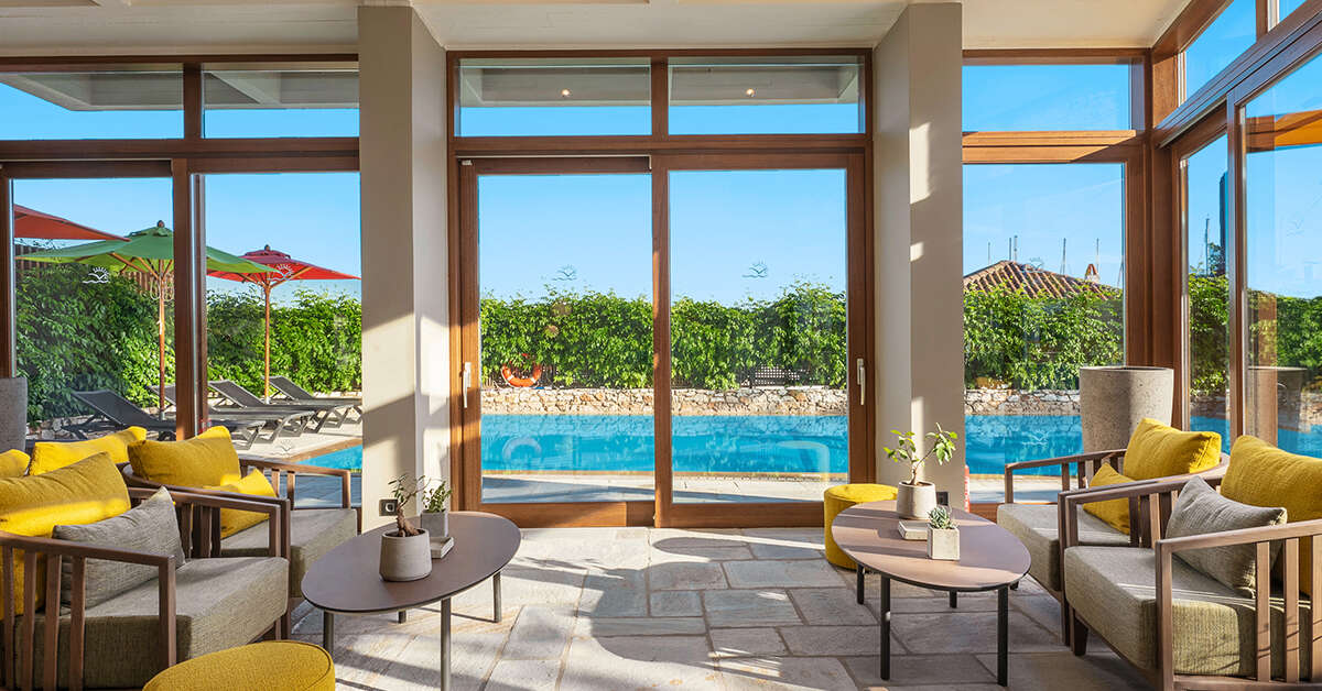 Een foto van het interieur van Hotel Alkyon