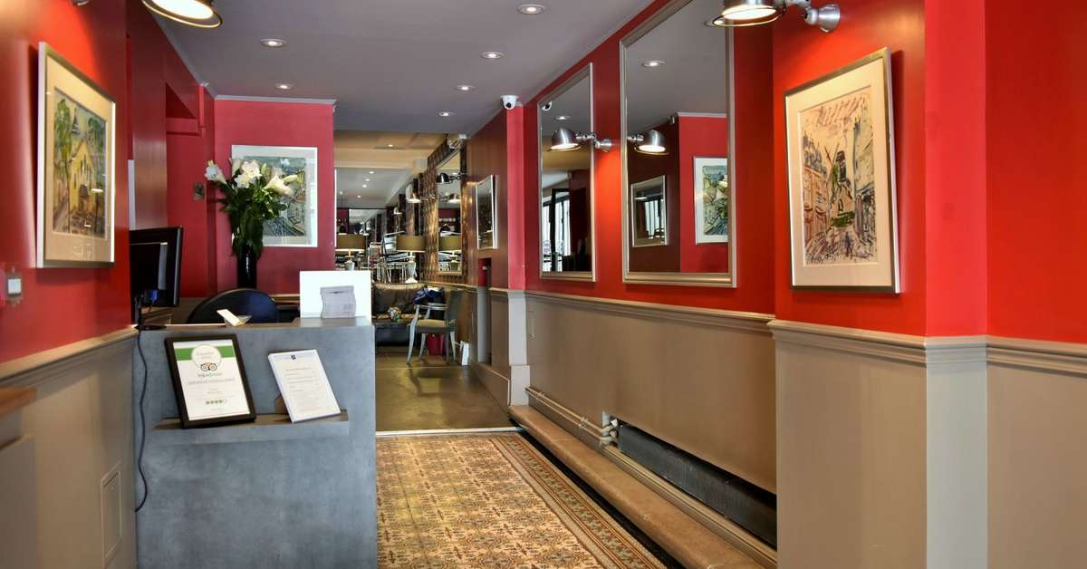 Een foto van het interieur van Hotel 29 Lepic