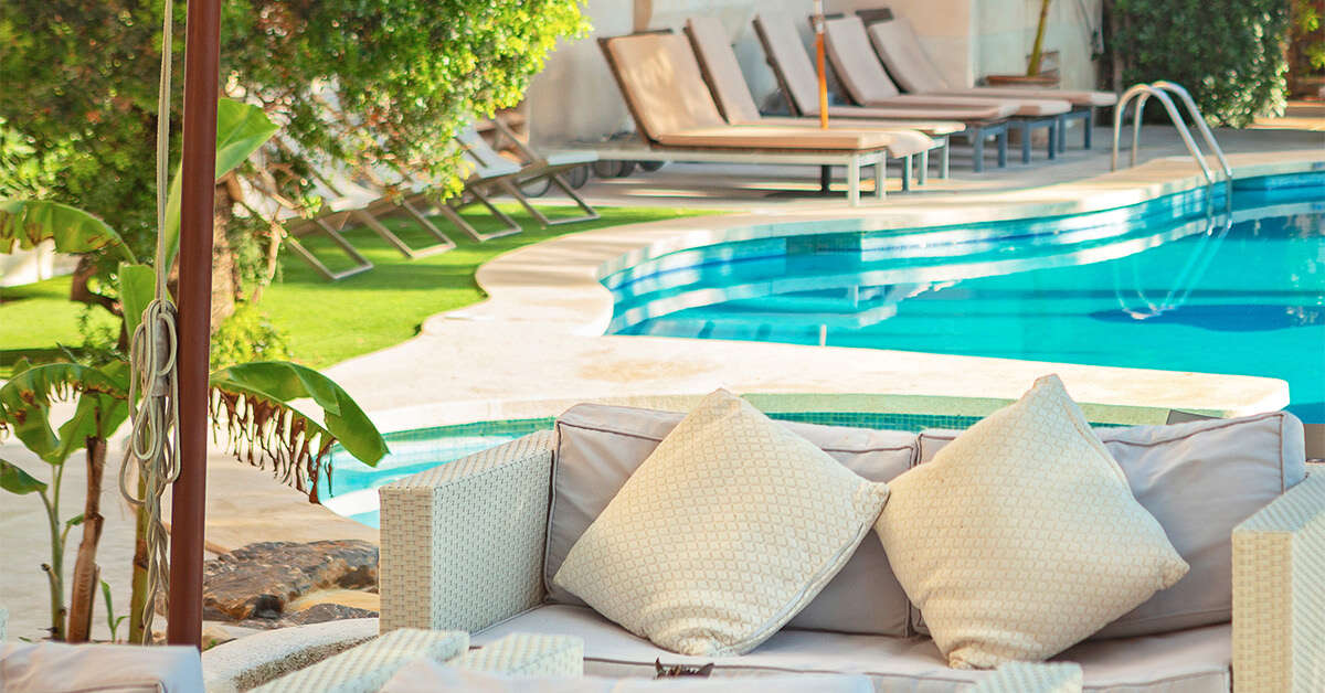 Ein Foto vom Pool im Es Baulo Petit Hotel